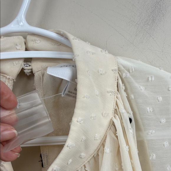 ANTHROPOLOGIE MARE MARE  Embroidered Chiffon Cape Swing Mini Dress medium - Picture 7 of 15